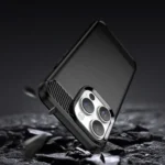 Carbon Case Flexible Gel Back Cover Black Kryt iPhone 14 Pro