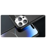 Carbon Case Flexible Gel Back Cover Black Kryt iPhone 14 Pro