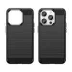 Carbon Case Flexible Gel Back Cover Black Kryt iPhone 14 Pro