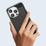 Carbon Case Flexible Gel Back Cover Black Kryt iPhone 14 Pro Max