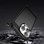 Carbon Case Flexible Gel Back Cover Black Kryt iPhone 14 Pro Max