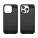 Carbon Case Flexible Gel Back Cover Black Kryt iPhone 14 Pro Max