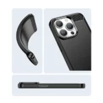 Carbon Case Flexible Gel Back Cover Black Kryt iPhone 14 Pro Max