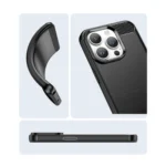 Carbon Case Flexible Gel Back Cover Black Kryt iPhone 14 Pro Max