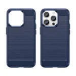 Carbon Case Flexible Gel Back Cover Blue Kryt iPhone 14 Pro