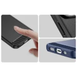 Carbon Case Flexible Gel Back Cover Blue Kryt iPhone 14 Pro