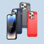 Carbon Case Flexible Gel Back Cover Blue Kryt iPhone 14 Pro