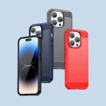 Carbon Case For Flexible Gel Back Cover Blue Kryt iPhone 14 Pro Max