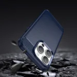 Carbon Case For Flexible Gel Back Cover Blue Kryt iPhone 14 Pro Max