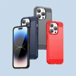 Carbon Case For Flexible Gel Back Cover Blue Kryt iPhone 14 Pro Max