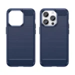 Carbon Case For Flexible Gel Back Cover Blue Kryt iPhone 14 Pro Max
