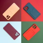 Card Armor Case Pouch Cover For Card Wallet Silicone Air Bag Armor Case Raspberry Kryt iPhone 13 Mini