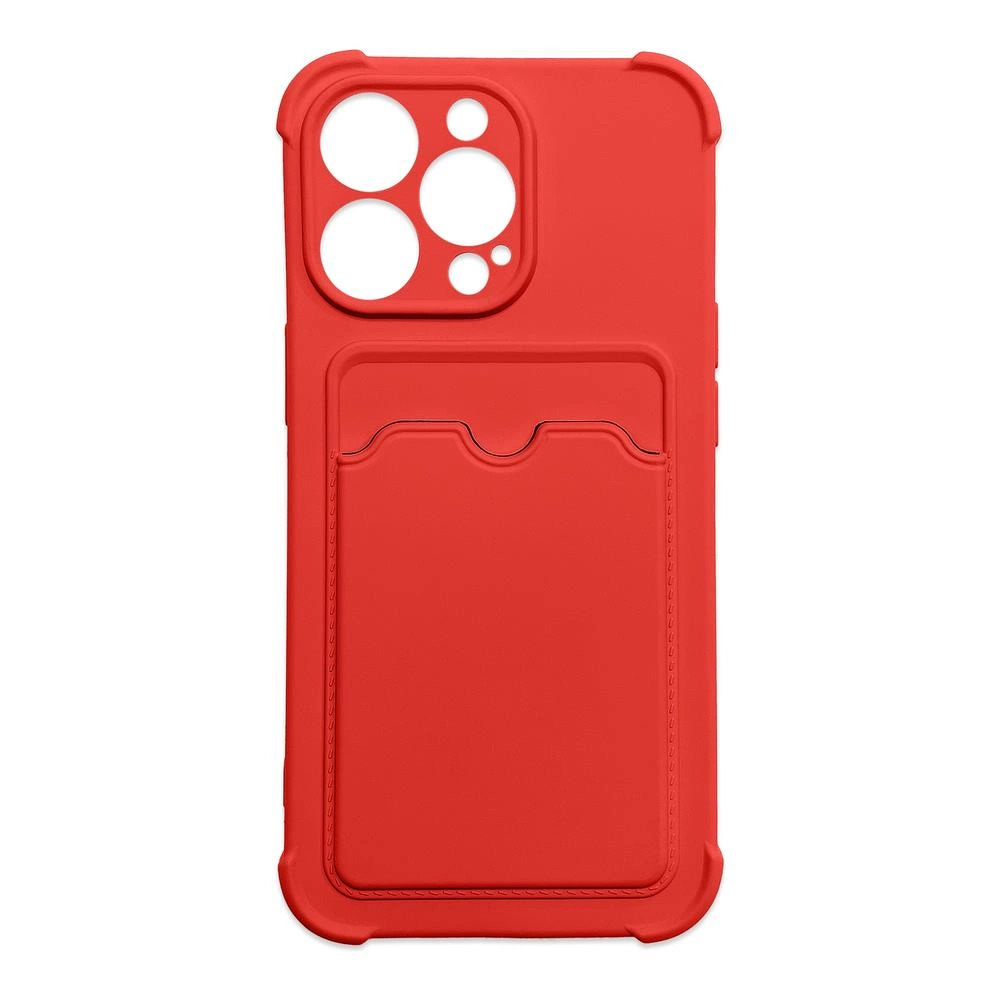 Card Armor Case Pouch Cover For Card Wallet Silicone Air Bag Armor Red Kryt iPhone 13 Pro
