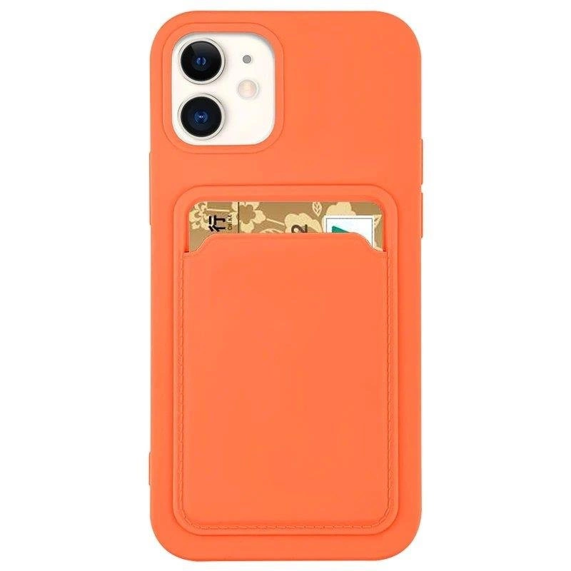 Card Case Silicone Wallet Case With Card Slot Documents For Orange Kryt iPhone 13 Pro Max