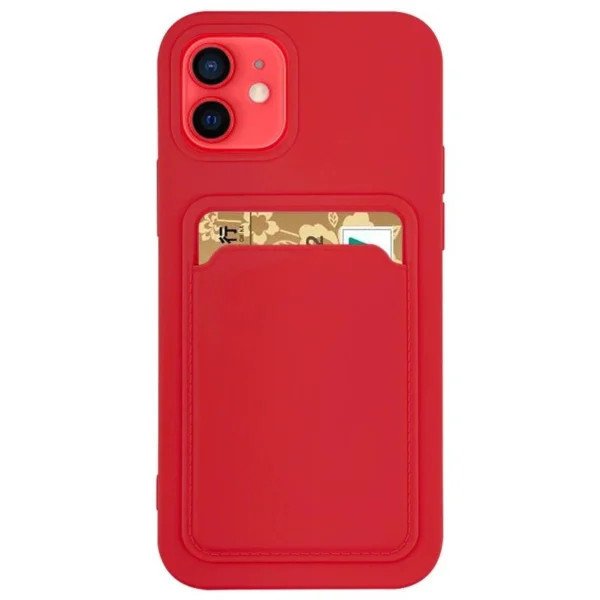 Card Case Silicone Wallet Wallet With Card Slot Documents For Red Kryt iPhone 12 Pro Max