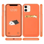 Card Case Silicone Wallet With Card Slot Documents For Orange Kryt iPhone 13 Mini