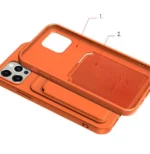 Card Case Silicone Wallet With Card Slot Documents For Orange Kryt iPhone 13 Mini