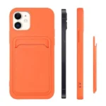 Card Case Silicone Wallet With Card Slot Documents For Orange Kryt iPhone 13 Mini