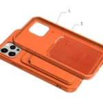 Card Case Silicone Wallet With Card Slot Documents For Orange Kryt iPhone 13 Mini