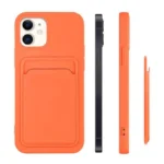 Card Case Silicone Wallet With Card Slot Documents For Orange Kryt iPhone 13 Mini