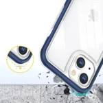 Clear 3in1 Case For Blue Frame Gel Cover Kryt iPhone 13