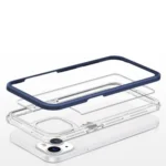 Clear 3in1 Case For Blue Frame Gel Cover Kryt iPhone 13