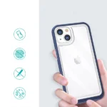Clear 3in1 Case For Blue Frame Gel Cover Kryt iPhone 13