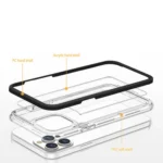 Clear 3in1 Case For Silicone Cover With Frame Black Kryt iPhone 14 Pro