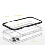 Clear 3in1 Case For Silicone Cover With Frame Black Kryt iPhone 14 Pro