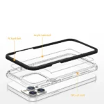 Clear 3in1 Case For Silicone Cover With Frame Black Kryt iPhone 14 Pro Max