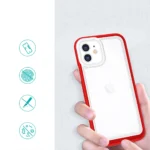 Clear 3In1 Frame Gel Red Kryt iPhone 12