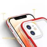 Clear 3In1 Frame Gel Red Kryt iPhone 12