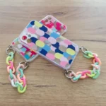 Color Chain Case Gel Flexible Elastic Case Cover With A Chain Pendant For Multicolour (4) Kryt iPhone 13 Pro