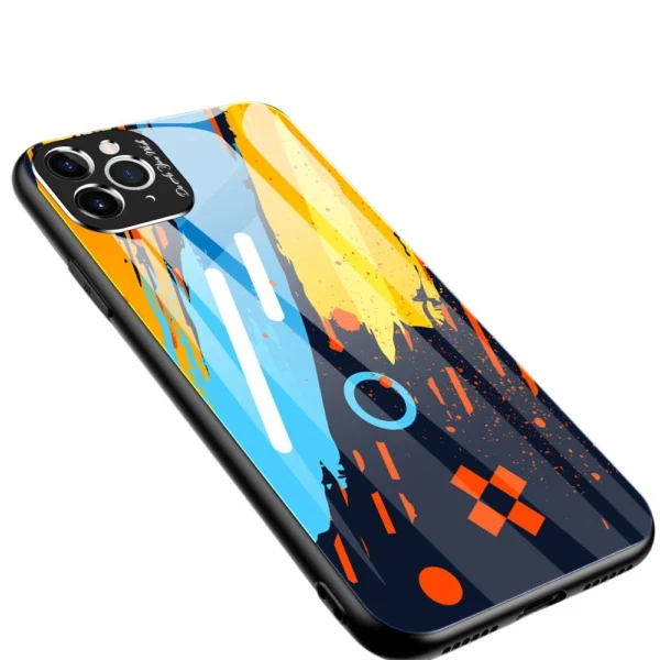 Color Glass Case Durable Cover With Tempered Glass Back And Camera Cover Pro Max Pattern 1 iPhone 11 Pro Max