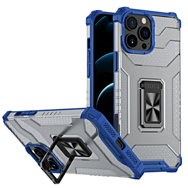 Crystal Ring Case Kickstand Tough Rugged Blue Kryt iPhone 12 Pro