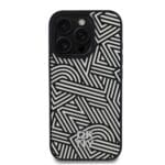 DKNY PU Leather Crosswalk Pattern MagSafe Ivory Kryt iPhone 16 Pro