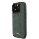 DKNY PU Leather Grid Pattern MagSafe Green Kryt iPhone 16 Pro