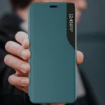 Eco Leather View Case Elegant Bookcase Type Case With Kickstand For Blue Kryt iPhone 13 Pro