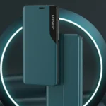 Eco Leather View Case Elegant Bookcase Type Case With Kickstand For Blue Kryt iPhone 13 Pro Max