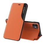 Eco Leather View Case Elegant Bookcase Type Case With Kickstand For Orange Kryt iPhone 13