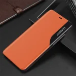 Eco Leather View Case Elegant Bookcase Type Case With Kickstand For Orange Kryt iPhone 13 Pro Max