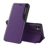 Eco Leather View Case Elegant Bookcase Type Case With Kickstand For Purple Kryt iPhone 13 Pro