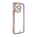 Fashion Gold Frame Gel Cover Purple Kryt iPhone 12 Pro