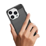Flexible Carbon Pattern Case For Carbon Case - Black Kryt iPhone 15 Pro