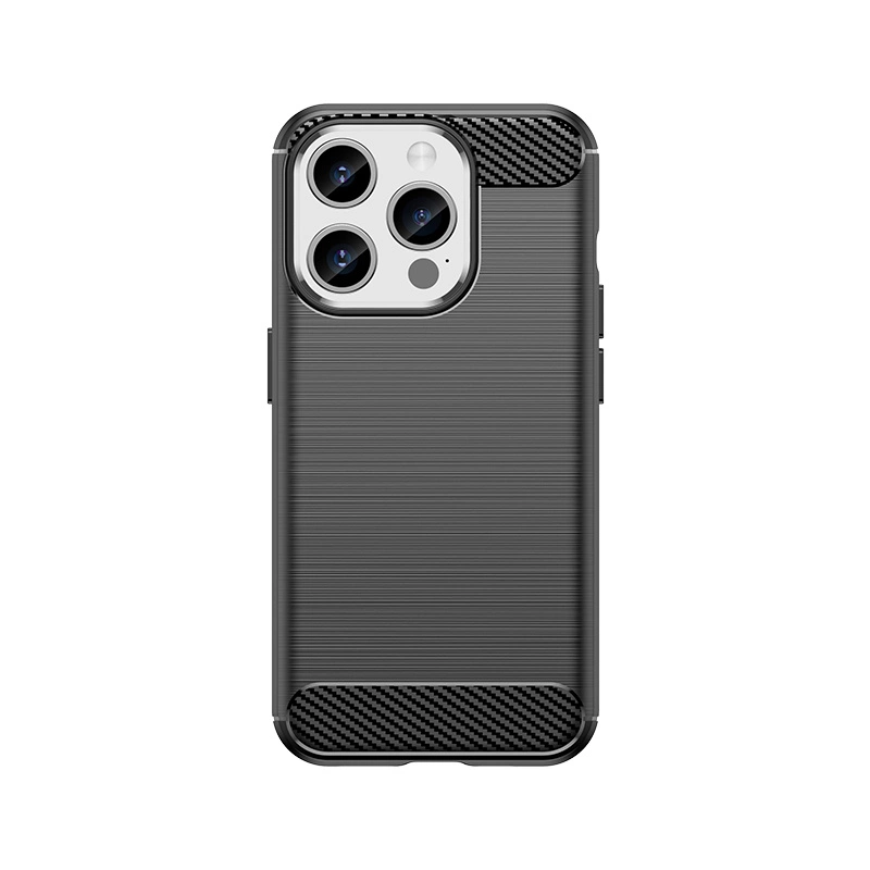 Flexible Carbon Pattern Case For Carbon Case - Black Kryt iPhone 15 Pro
