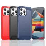 Flexible Carbon Pattern Case For Carbon Case - Blue Kryt iPhone 15 Pro