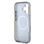 Guess IML Glitter Magnolia and Triangle Logo MagSafe Black Kryt iPhone 16