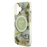 Guess IML Glitter Magnolia and Triangle Logo MagSafe Green Kryt iPhone 16