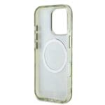 Guess IML Glitter Magnolia and Triangle Logo MagSafe Green Kryt iPhone 16 Pro Max