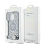 Guess IML Leopard Triangle Logo Strap MagSafe Brown Kryt iPhone 16 Pro Max